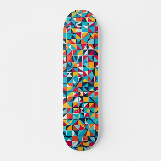 Skateboard Mönster i Geometric Mosaic (Framsida)