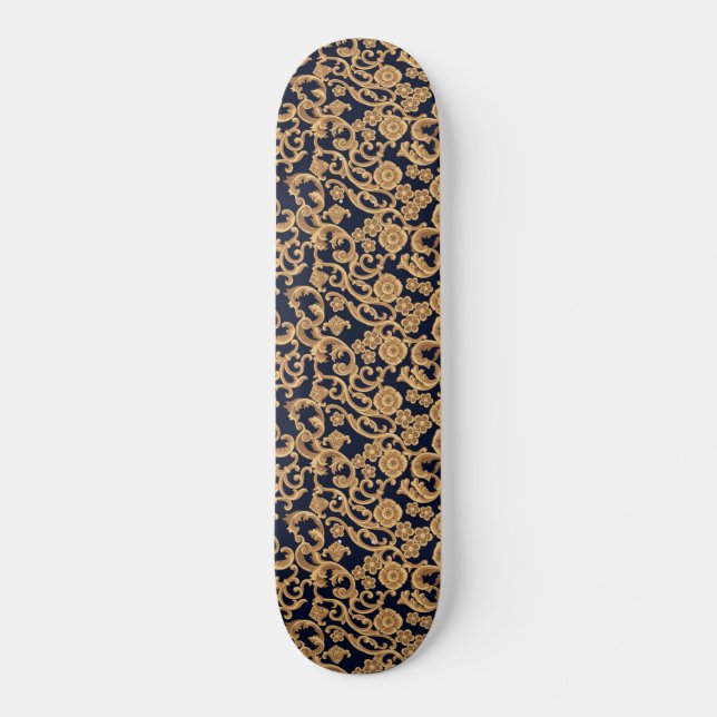 Skateboard mönster Löv och Trinket Tray Skateboard (Framsida)