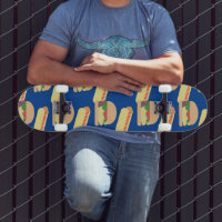 Skateboard Mönster Namn i Colorful Burger Hotdog