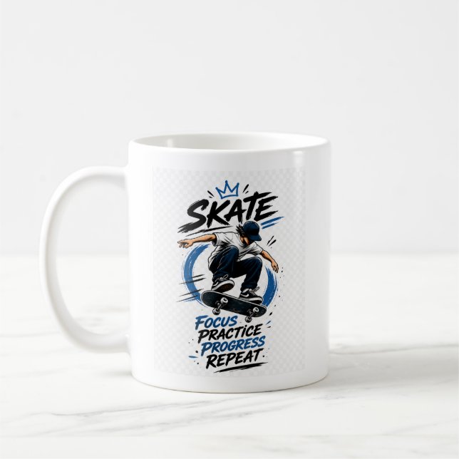 Skateboard-motivationsdesign  kaffemugg (Vänster)