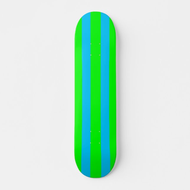 Skateboard Neon Lime Green och Teal Blue Rand (Framsida)