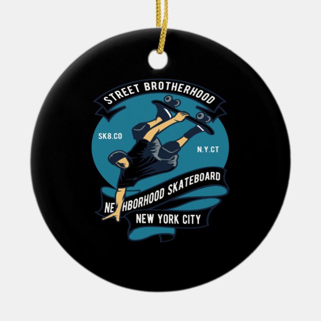 Skateboard of Gata brotherown Julgransprydnad Keramik (Framsidan)