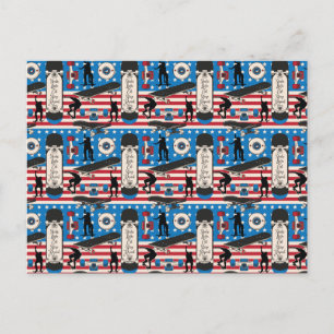 Skateboard Patriotisk USA Skateboardåkare Vykort