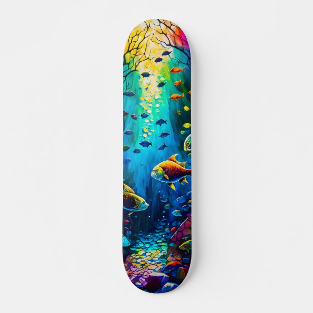 Skateboard Peces en el mundo submarino (Framsida)