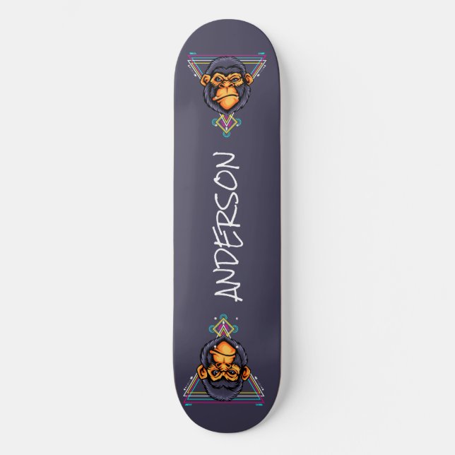 Skateboard Personlig Arg Gorilla Head Helig (Framsida)
