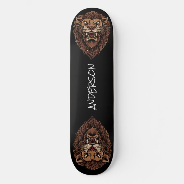 Skateboard Personlig Arg Lejon Head (Framsida)