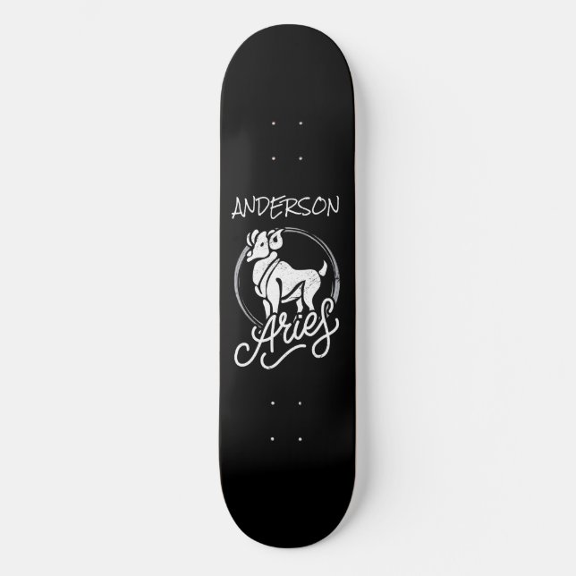 Skateboard Personlig Aries Zodiac Sign Ram (Framsida)