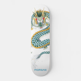 Skateboard personlig Blue Guld Dragon