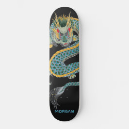 Skateboard personlig Blue Guld Dragon