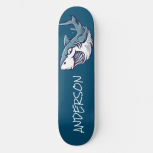 Skateboard Personlig Blue Shark