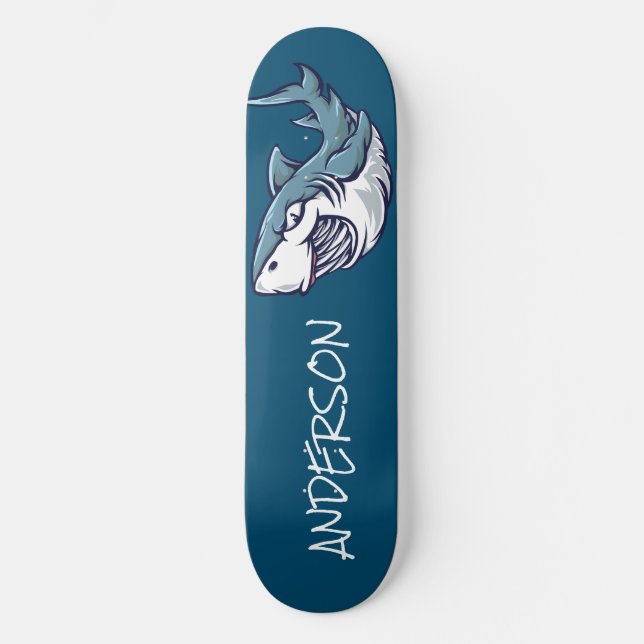 Skateboard Personlig Blue Shark (Framsida)