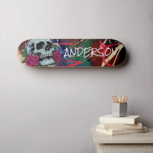 Skateboard Personlig Blue Skull