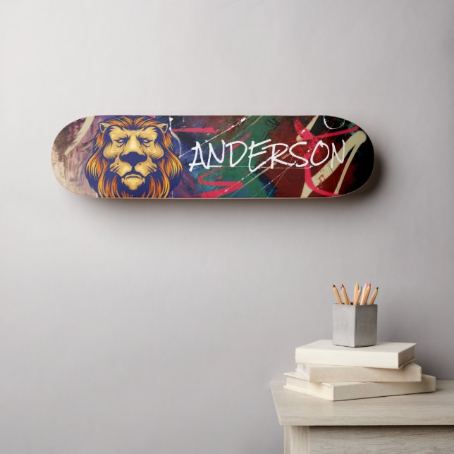 Skateboard Personlig Graffiti Lejon (Väggkonst (Horz))