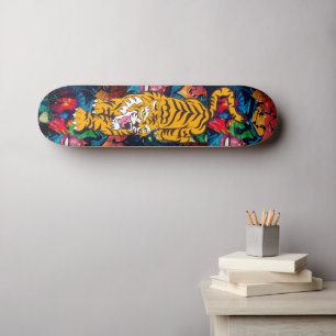 Skateboard Personlig Graffiti Orange Tiger