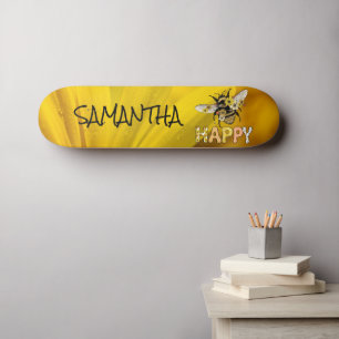 Skateboard Personlig Gult Bee Lycklig