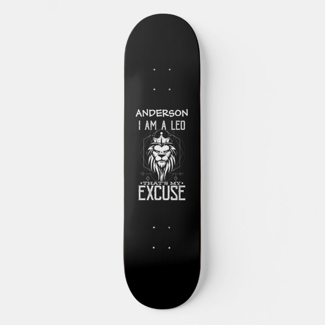 Skateboard Personlig Leo Zodiac Sign (Framsida)