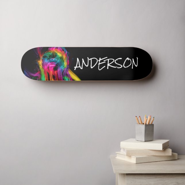 Skateboard Personlig Modern regnbåge läppar 2 (Väggkonst (Horz))