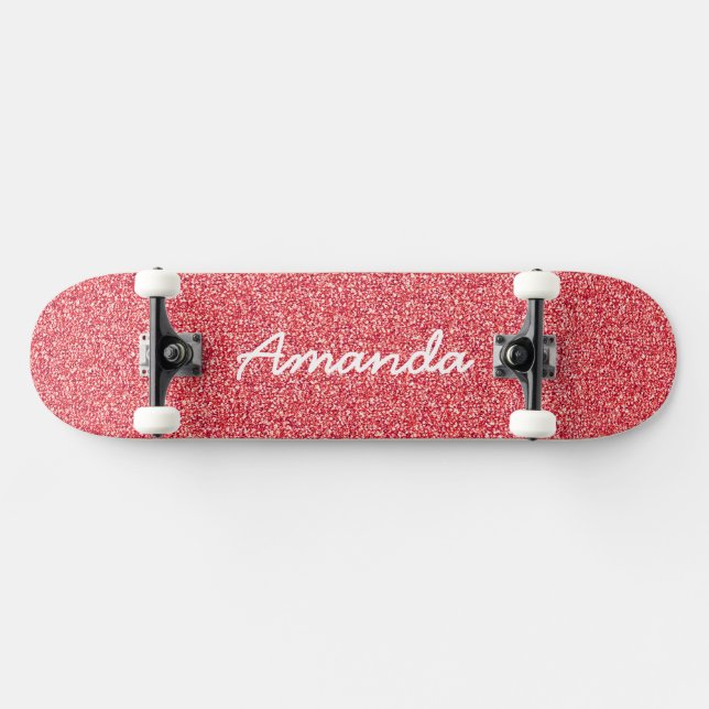 Skateboard personlig Rosa Glitter (Horz)