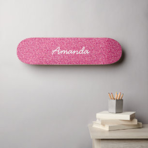 Skateboard personlig Shock rosa Glitter