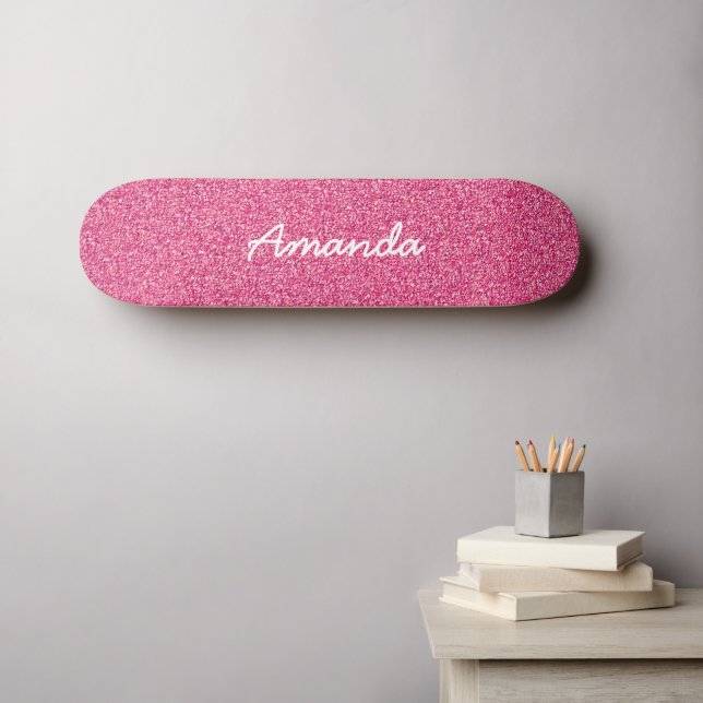 Skateboard personlig Shock rosa Glitter (Väggkonst (Horz))