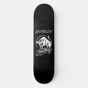 Skateboard Personlig Zodiac Sign Bull Logotyp