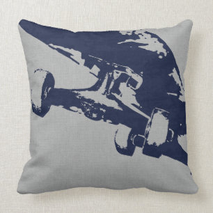 Skateboard Pillow Silver Kudde