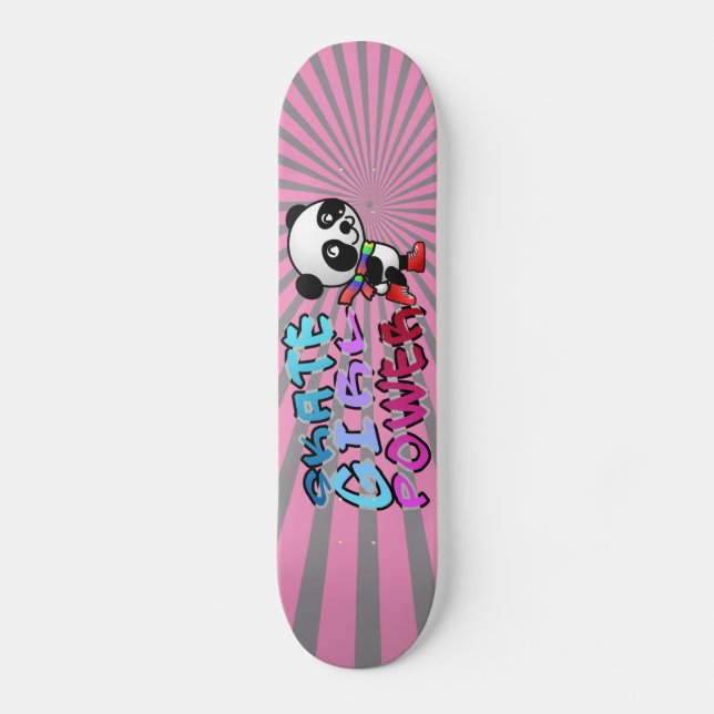 Skateboard Power Girl lustig nalle (Framsida)