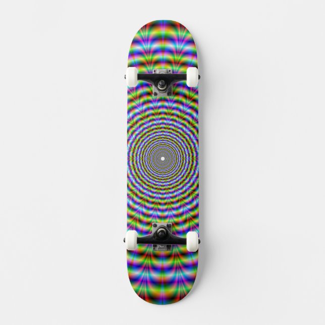 Skateboard Psychedelic Neon Ripples Bräda 19,5 Cm (Framsida)