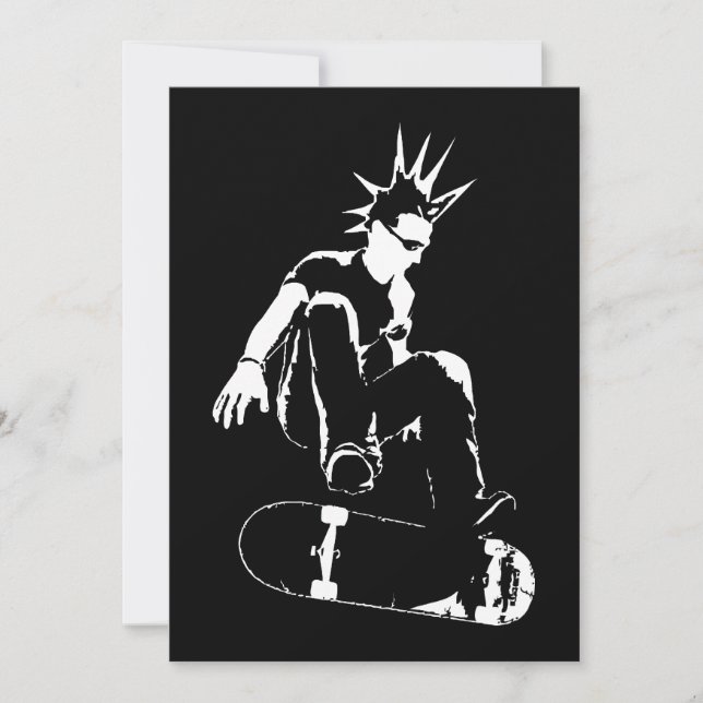 Skateboard punk inbjudningar (Framsida)