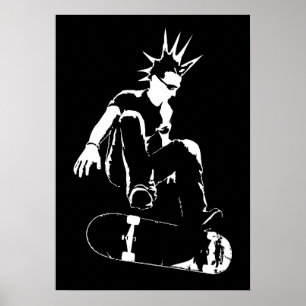 Skateboard punk poster