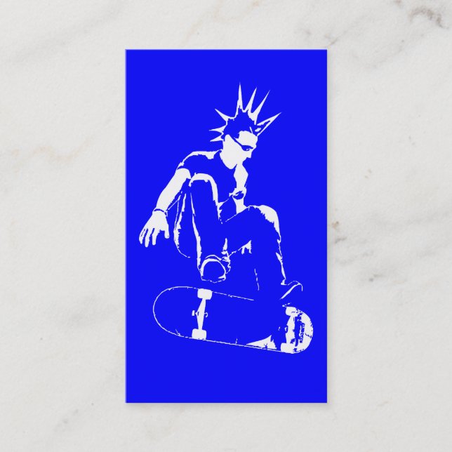 Skateboard punk visitkort (Framsida)