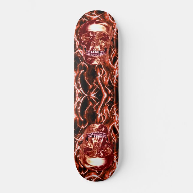 Skateboard Red Chrome-Döskallar (Framsida)