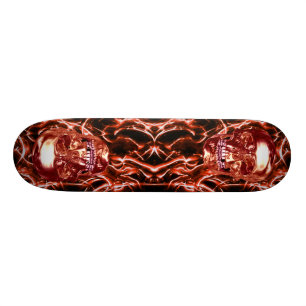 Skateboard Red Chrome-Döskallar Bräda 19,5 Cm