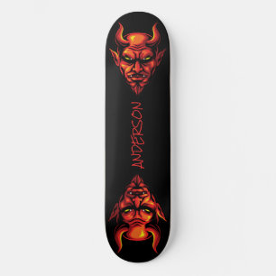 Skateboard Red Djävulen Head med Horns