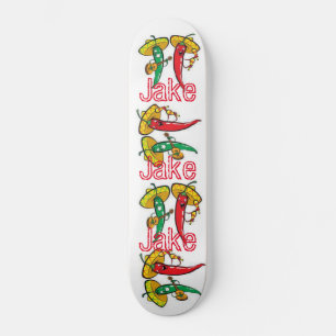 Skateboard Red Grönt Pepper