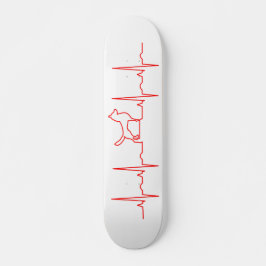 Skateboard Red Hund Heartslag