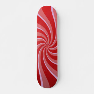 Skateboard Red Retro Swirls Bräda 21,5 Cm