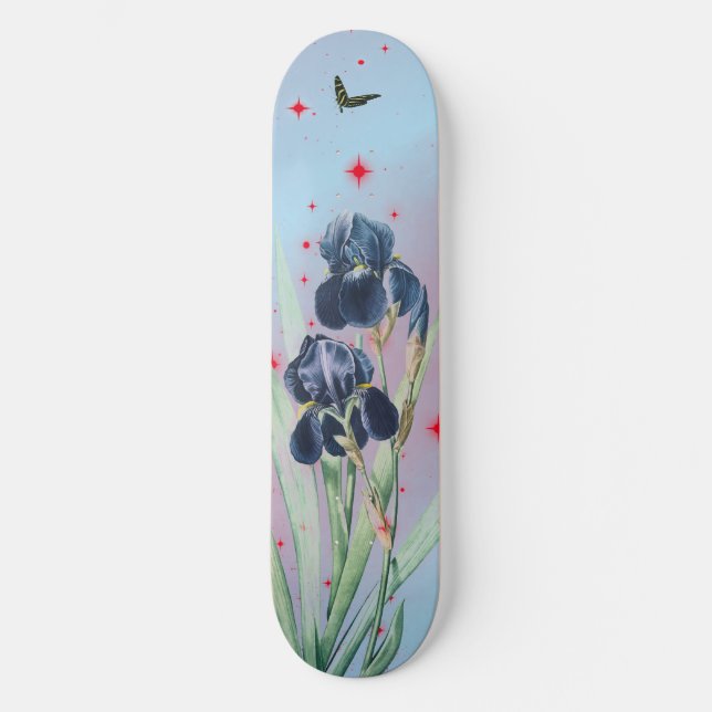 Skateboard RED STARS BLUE IRIS (Framsida)