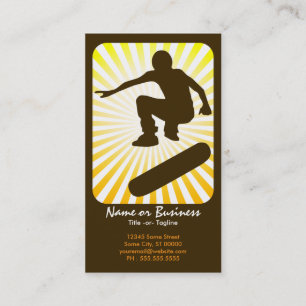 skateboard: retro strålar: visitkort