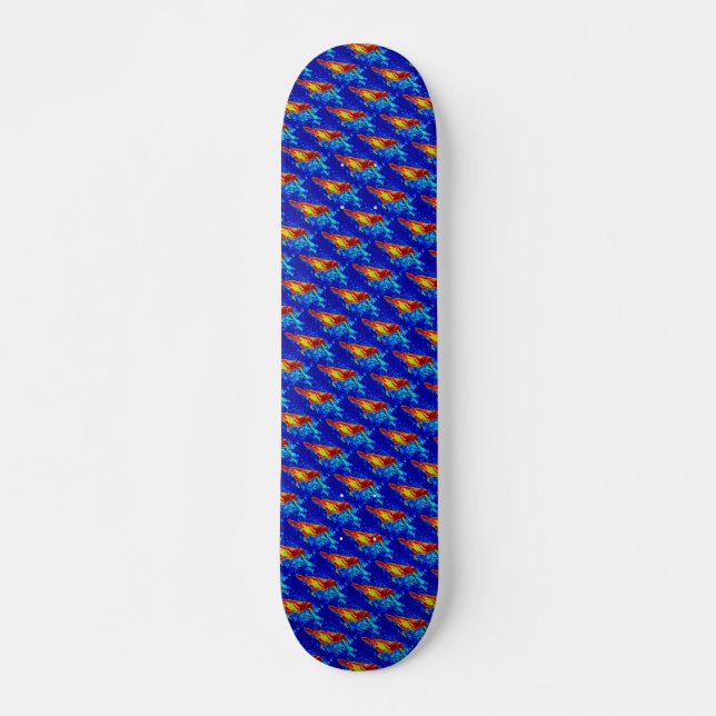 Skateboard (röd fågel mönster) (Framsida)