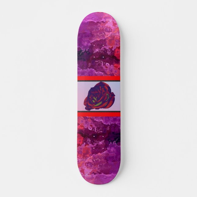 Skateboard röd ros (Framsida)