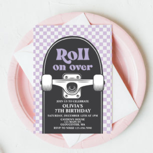 Skateboard Roll on over Birthday-inbjudan Inbjudningar