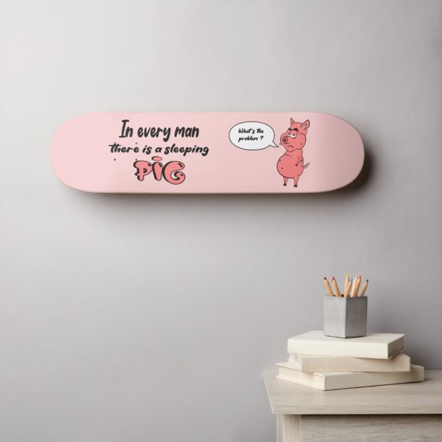 Skateboard Ronchon le cochon (Väggkonst (Horz))