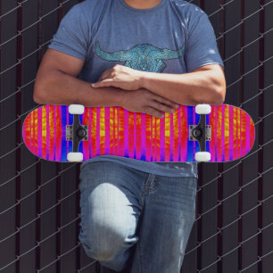 Skateboard rosa & Blue Neon Rand