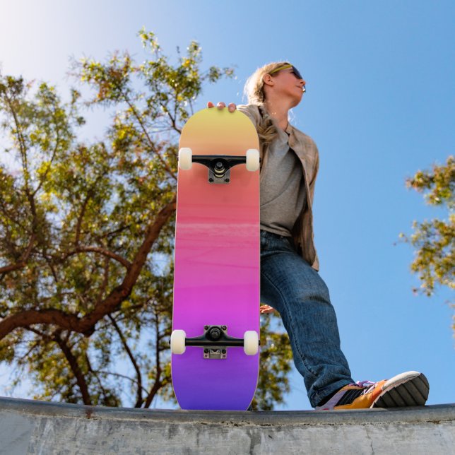 Skateboard Rosa Gult Orange Beach Sunset (Utomhus 1)