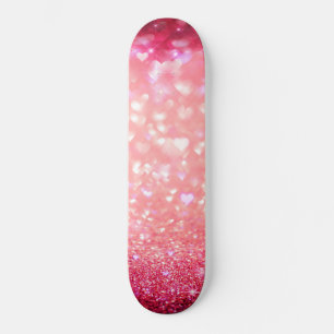 Skateboard - Rosa hjärtan gnistrar