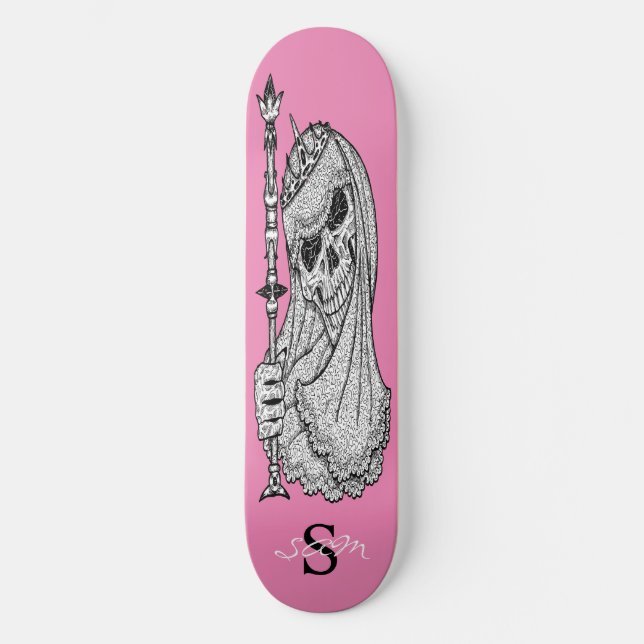 Skateboard Rosa SMILING GIRLY Skull (Framsida)