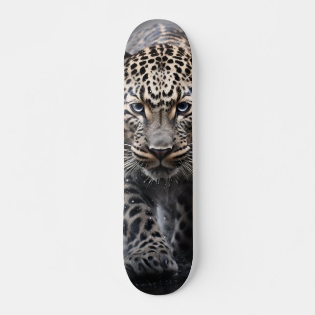  Skateboard Salvaje leopardo con mirada intensa (Framsida)