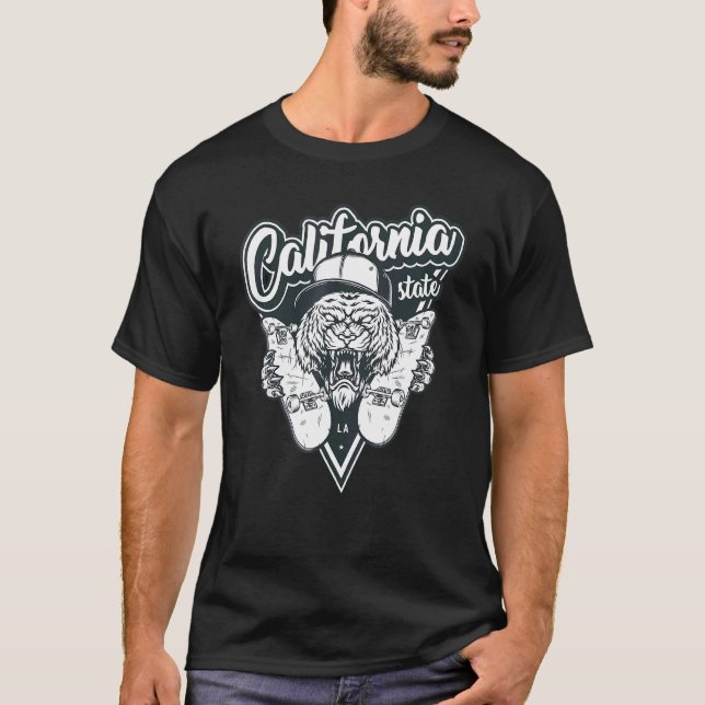 Skateboard Santa Cruz California Handflatan Träd S T Shirt (Framsida)