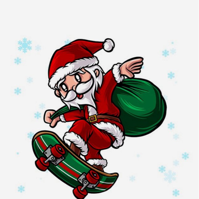 Skateboard Santa T Shirt (Santa Claus on Skateboard
 T-Shirts!)